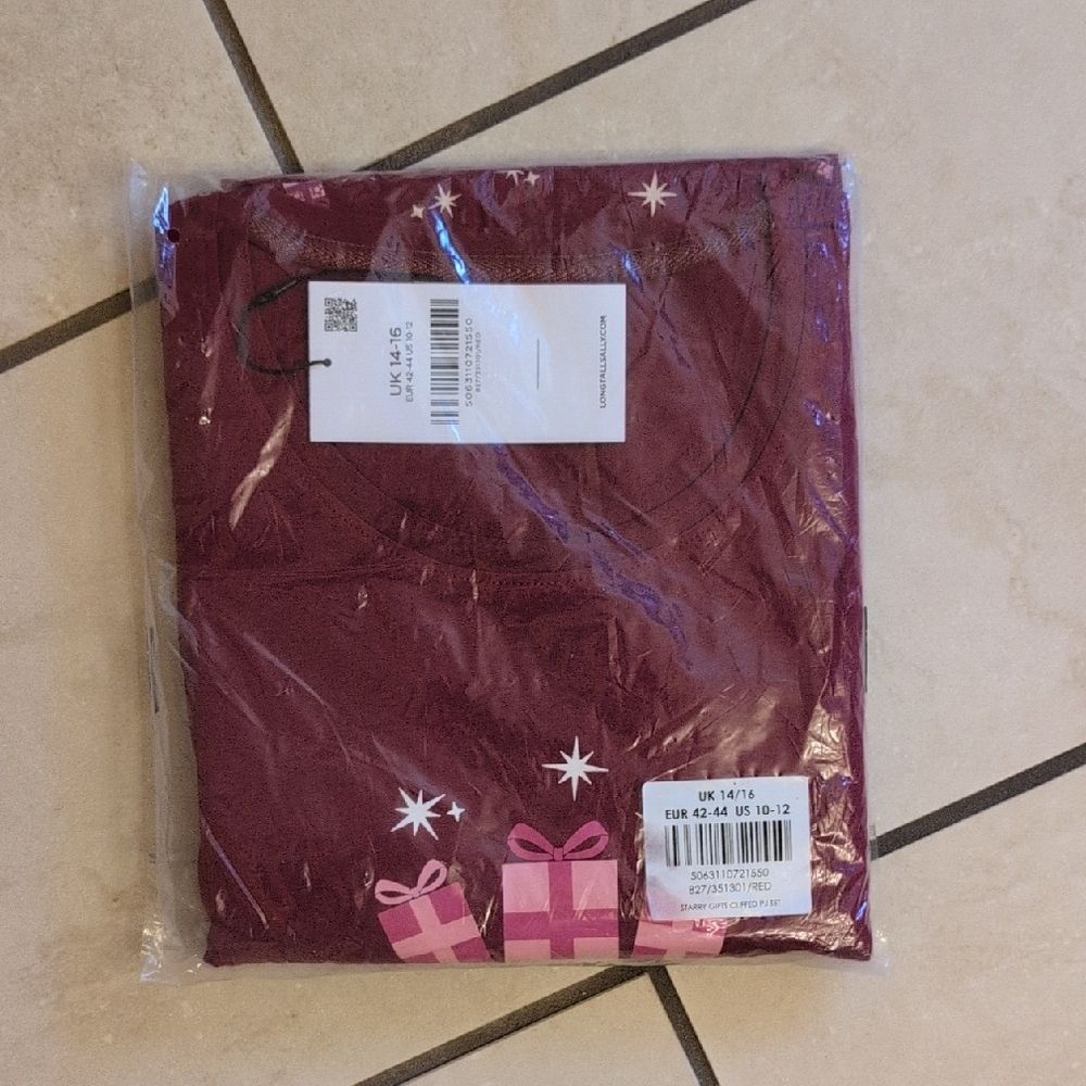 NWT Long Tall Sally Starry Gifts Cuffed PJ Set Medium US 10-12 Tall - Picture 2 of 7